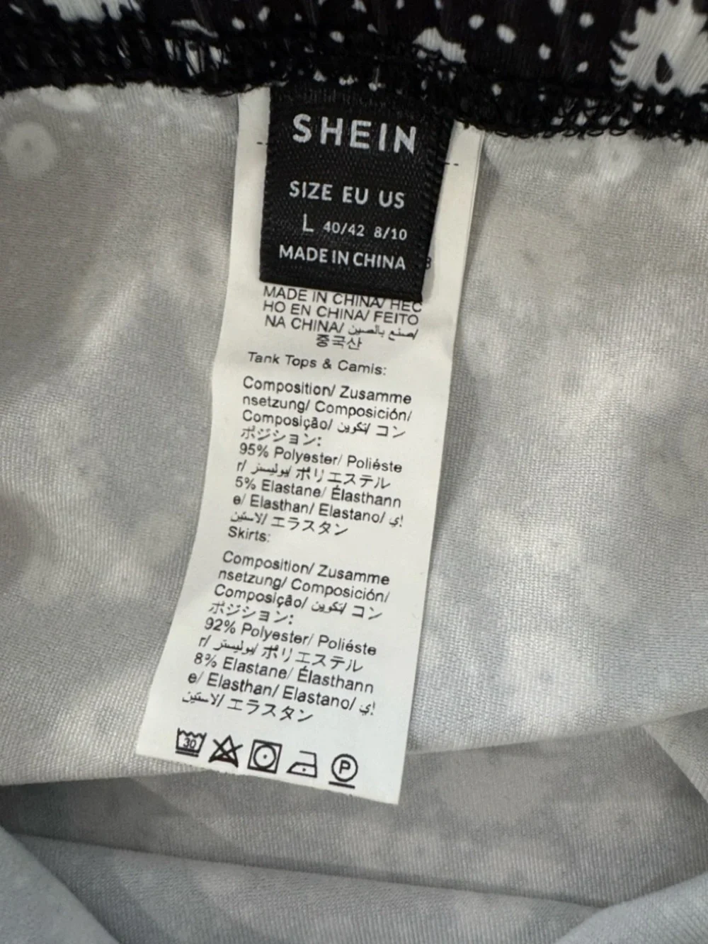 Shein Black and White Floral Midi Skirt size Large